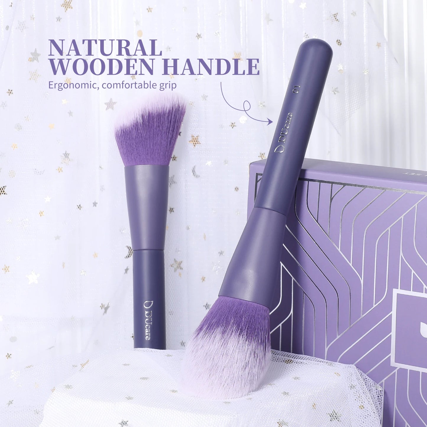 DUcare Purple - Set de 20 Pinceaux Professionnel avec Sac de Rangement