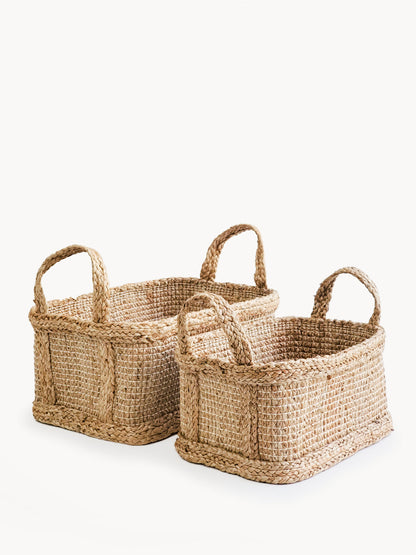 Panier rectangulaire en jute – Artisanat durable