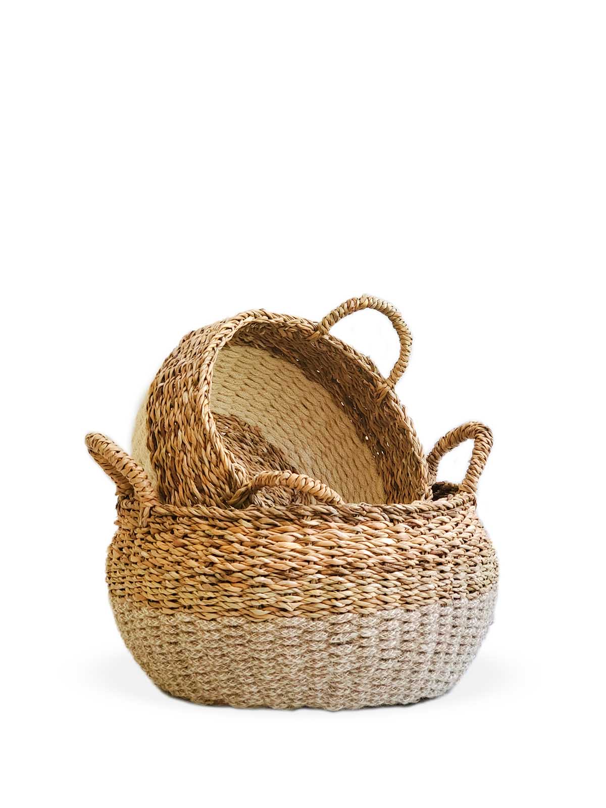 Paniers de Rangement en Jute & Seagrass