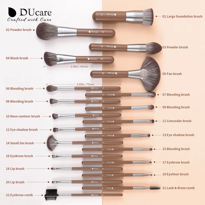 DUcare Coffret Élégant - Set de 22 Pinceaux Professionnels