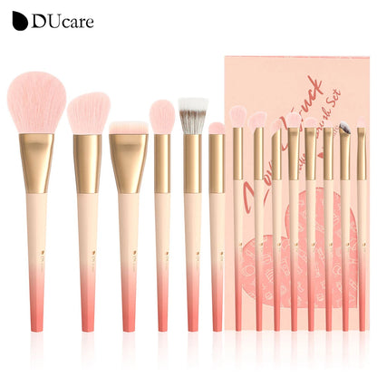 DUcare LOVE - Set de 14 Pinceaux de Maquillage avec Poignées en Forme de Cœur