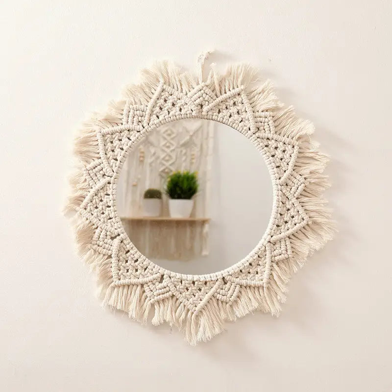 Miroir Murale en Macramé - Élégance Bohème