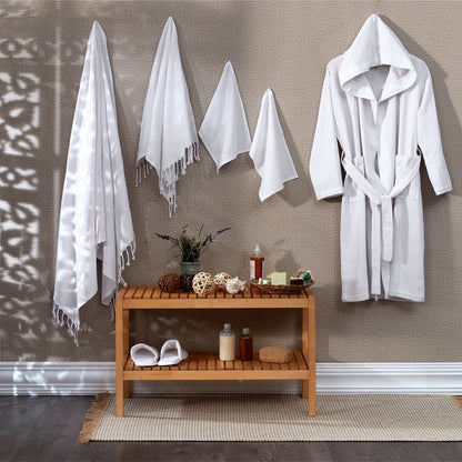 Marida Unisex Cotton Hammam Robe and Towel Set, 5 Pieces